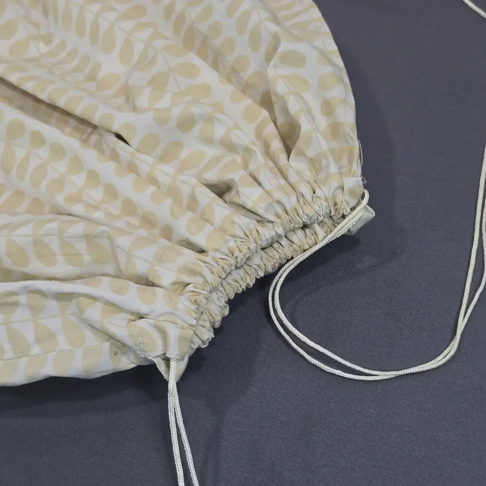 Orla Kiely Stem Print Cotton Drawstring Dust Bag Cream Yellow Large 22x23